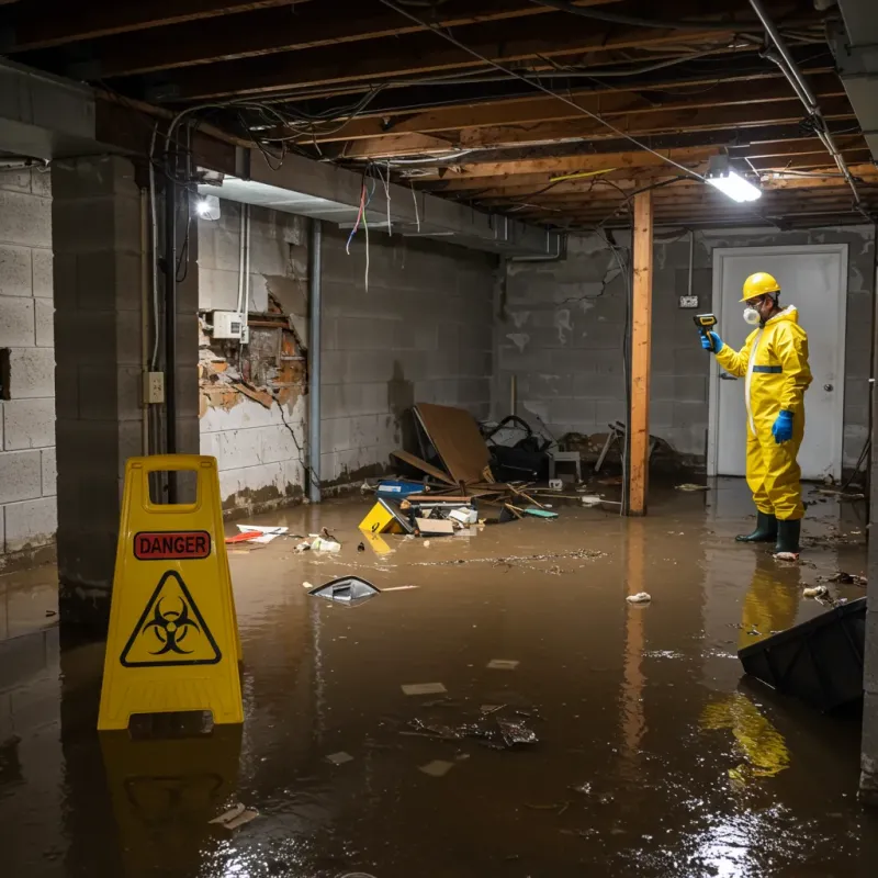 Flooded Basement Electrical Hazard in Santa Fe, TX Property